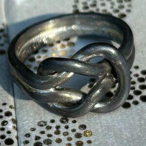 Sterling Silver Double Knot Ring - Size 5